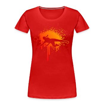 Joueuse de volley-ball volley-ball féminin - T-shirt bio Premium Femme - rouge - Devant - Mia (176cm)