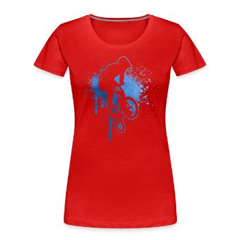 bmx jungen Herren Bike bmx Radfahren Damen - Frauen Premium Bio T-Shirt - Rot - Vorne - Mia (176cm)