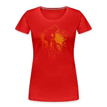 bmx fahrrad bmx jungen Damen bmx Radfahren - Frauen Premium Bio T-Shirt - Rot - Vorne - Mia (176cm)