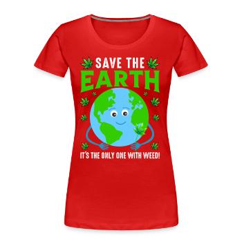 Earth day - Women's Premium Organic T-Shirt - red - Front - Mia (176cm)
