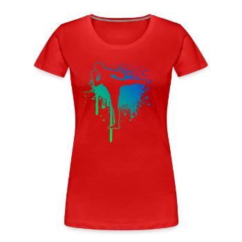 Boxe Thaïlandaise Boxe Thaïlandaise Boxeur Thaïlandais Hommes Boxe Thaïlandaise - T-shirt bio Premium Femme - rouge - Devant - Mia (176cm)