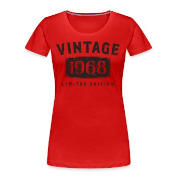 Birthday 1968 Limited Edition Vintage 1968 - Women's Premium Organic T-Shirt - red - Front - Mia (176cm)