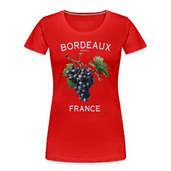 Bordeaux Médoc Frankreich Traube Weinberg Kunst - Frauen Premium Bio T-Shirt - Rot - Vorne - Mia (176cm)