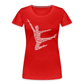 Balletttänzer Tänzer Typografie Jungen Ballett - Frauen Premium Bio T-Shirt - Rot - Vorne - Mia (176cm)