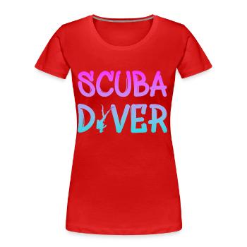 Diving Tauchen - Frauen Premium Bio T-Shirt - Rot - Vorne - Mia (176cm)