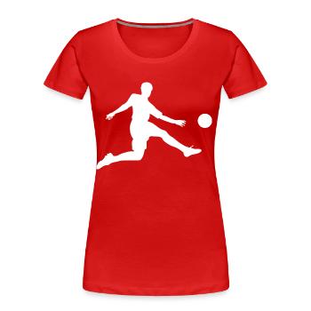 Football players Footballers Playing football - Women's Premium Organic T-Shirt - red - Front - Mia (176cm)