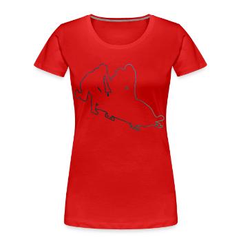Damen Bob fahren Bobsport Bobbahn Bob Zweierbob - Frauen Premium Bio T-Shirt - Rot - Vorne - Mia (176cm)