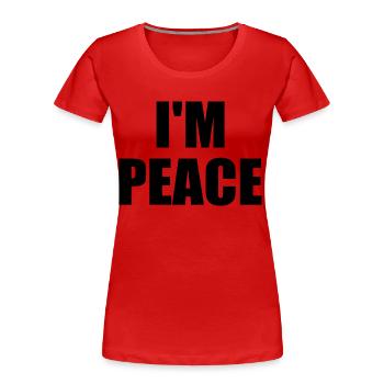 i come in peace im peace couple - Frauen Premium Bio T-Shirt - Rot - Vorne - Mia (176cm)