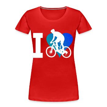 MTB cycling cycling mountain bike cyclists - Women's Premium Organic T-Shirt - red - Front - Mia (176cm)