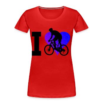 MTB Women Mountain Bike Cycling Cycling - Women's Premium Organic T-Shirt - red - Front - Mia (176cm)