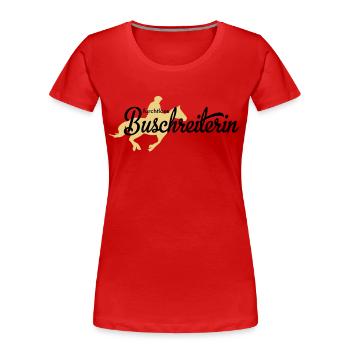 reiten - Frauen Premium Bio T-Shirt - Rot - Vorne - Mia (176cm)
