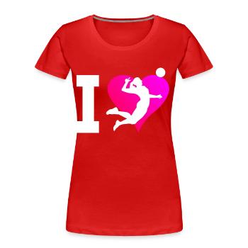 Volley-ball Joueurs de volley-ball - T-shirt bio Premium Femme - rouge - Devant - Mia (176cm)