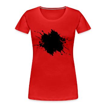 Tache d’éclaboussure 1 couleur Couleur du motif modifiable - T-shirt bio Premium Femme - rouge - Devant - Mia (176cm)