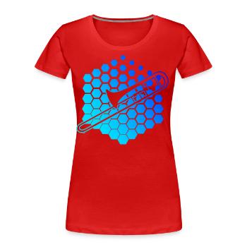 Trombone Tromboniste Dames Trombonistes Brass Band - T-shirt bio Premium Femme - rouge - Devant - Mia (176cm)