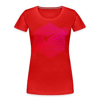 Trombonistes Hommes Tromboniste Cuivres - T-shirt bio Premium Femme - rouge - Devant - Mia (176cm)