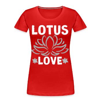 Lotus-Liebe | Die Eleganz und Zuneigung der Natur - Frauen Premium Bio T-Shirt - Rot - Vorne - Mia (176cm)
