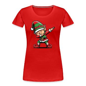 Dabbing Weihnachts Elf Dab Weihnachten - Frauen Premium Bio T-Shirt - Rot - Vorne - Mia (176cm)