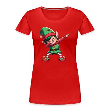 Dabbing Weihnachts Elf Dab Weihnachten - Frauen Premium Bio T-Shirt - Rot - Vorne - Mia (176cm)