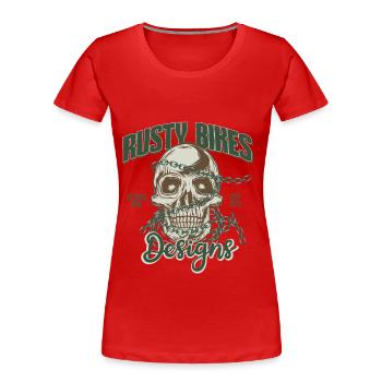 Rusty Bikes Designs. Motorcycle. Biker Design. - Women's Premium Organic T-Shirt - red - Front - Mia (176cm)