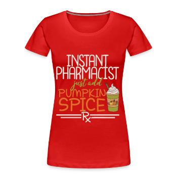 Apothicaire Thanksgiving Citrouille Épice - T-shirt bio Premium Femme - rouge - Devant - Mia (176cm)