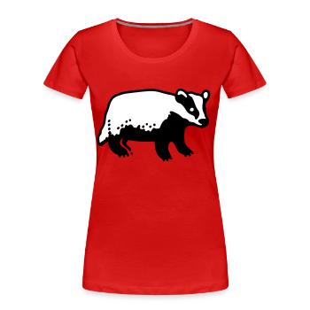 Badger - Women's Premium Organic T-Shirt - red - Front - Mia (176cm)