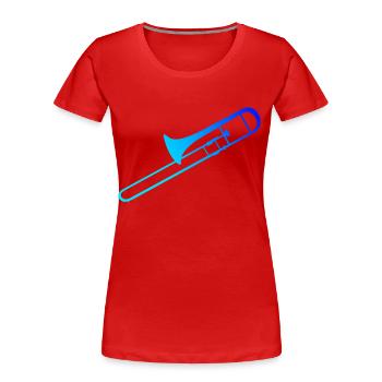 Tromboniste Tromboniste Cuivre - T-shirt bio Premium Femme - rouge - Devant - Mia (176cm)