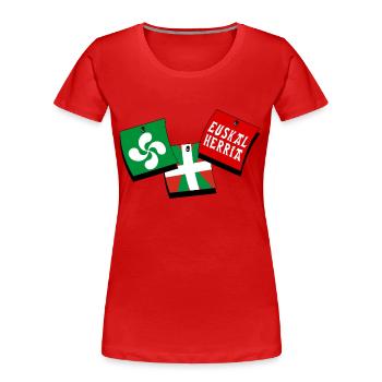 Euskal Herria Pays Basque - T-shirt bio Premium Femme - rouge - Devant - Mia (176cm)