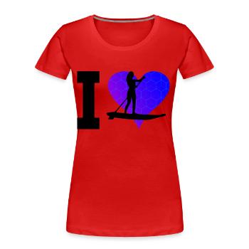 Stand up Paddle Femme Hommes Stand up Paddle - T-shirt bio Premium Femme - rouge - Devant - Mia (176cm)