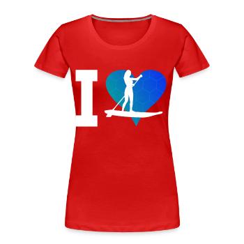 Damen Stand up Paddling Board Standup Paddleboard - Frauen Premium Bio T-Shirt - Rot - Vorne - Mia (176cm)