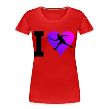 Racquetball Féminin Racquetball Homme - T-shirt bio Premium Femme - rouge - Devant - Mia (176cm)