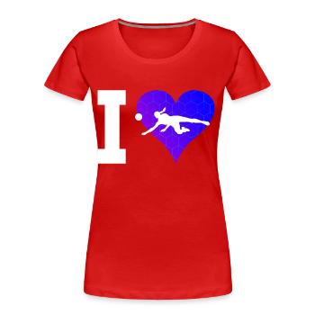 Joueurs de volley-ball Joueurs de volley-ball Femmes Volley - T-shirt bio Premium Femme - rouge - Devant - Mia (176cm)