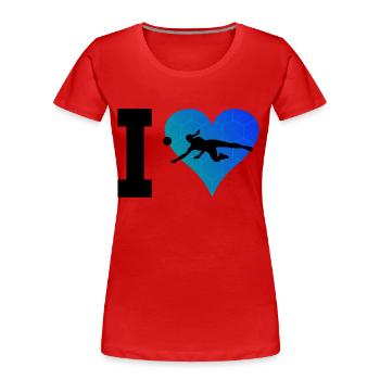 Joueurs de volley-ball Joueurs de volley-ball Jouer au volley-ball - T-shirt bio Premium Femme - rouge - Devant - Mia (176cm)
