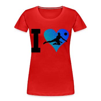 Joueurs de volley-ball Joueurs de volley-ball Joueurs de volley-ball - T-shirt bio Premium Femme - rouge - Devant - Mia (176cm)