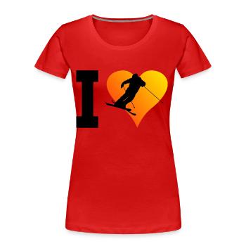 Freestyle Ski Slopestyle Damen Herren Ski Freestyl - Frauen Premium Bio T-Shirt - Rot - Vorne - Mia (176cm)