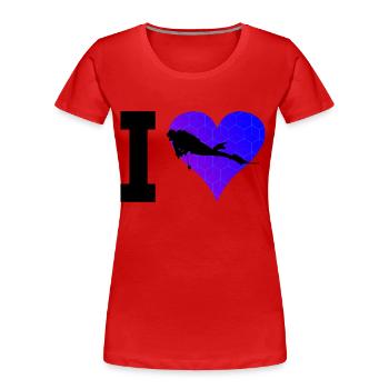 Scuba Diver Diver Diving Free Dive Damen - Frauen Premium Bio T-Shirt - Rot - Vorne - Mia (176cm)