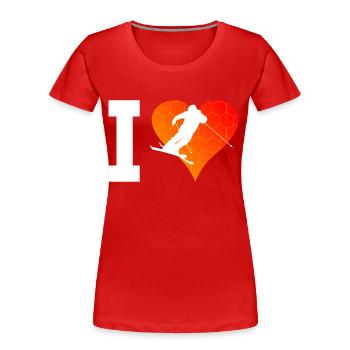 Damen Ski Jumping Ski Freestyle Slopestyle - Frauen Premium Bio T-Shirt - Rot - Vorne - Mia (176cm)
