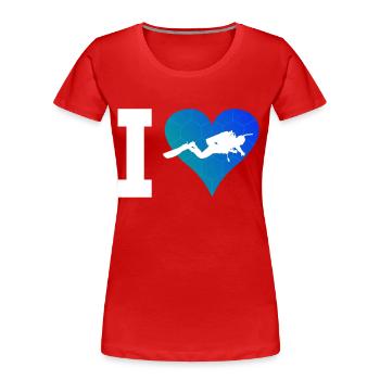 Free Dive Scuba Diver Taucher Diver Tauchen - Frauen Premium Bio T-Shirt - Rot - Vorne - Mia (176cm)