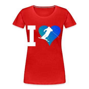 Damen Ski Freestyle Ski Jumping Slopestyle - Frauen Premium Bio T-Shirt - Rot - Vorne - Mia (176cm)
