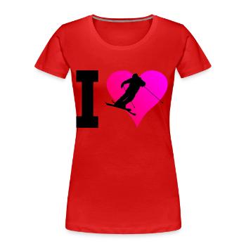 Herren Slopestyle Ski Freestyle Ski Jumping - Frauen Premium Bio T-Shirt - Rot - Vorne - Mia (176cm)