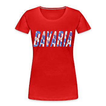 Bavaria - Frauen Premium Bio T-Shirt - Rot - Vorne - Mia (176cm)