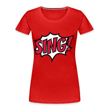 singen - Frauen Premium Bio T-Shirt - Rot - Vorne - Mia (176cm)