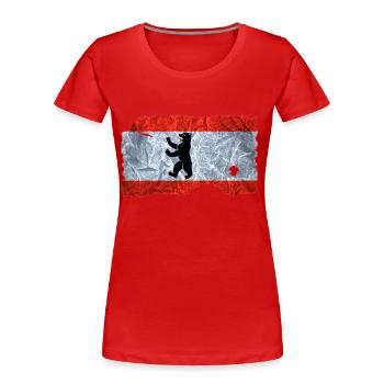 Regard drapeau Berlin / drapeau de cru utilisé - T-shirt bio Premium Femme - rouge - Devant - Mia (176cm)