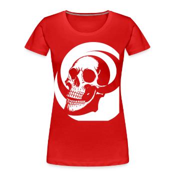 Horreur Crâne Crâne Art Crâne Gothique Heavy Metal - T-shirt bio Premium Femme - rouge - Devant - Mia (176cm)