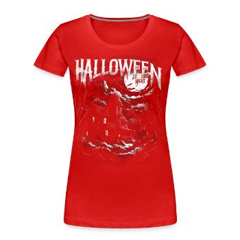 SOIRÉE D’HALLOWEEN - T-shirt bio Premium Femme - rouge - Devant - Mia (176cm)