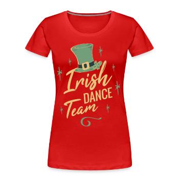 Équipe de danse irlandaise - T-shirt bio Premium Femme - rouge - Devant - Mia (176cm)
