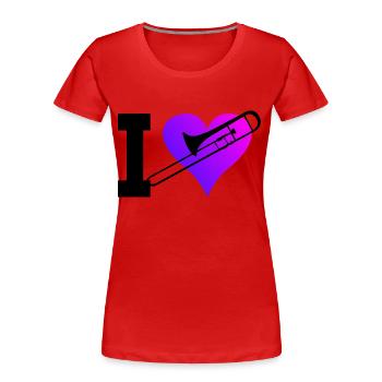 Tromboniste de trombone ténor Hommes Tromboniste - T-shirt bio Premium Femme - rouge - Devant - Mia (176cm)