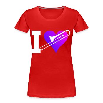 Trombone Tromboniste Tromboniste Brass Band - T-shirt bio Premium Femme - rouge - Devant - Mia (176cm)