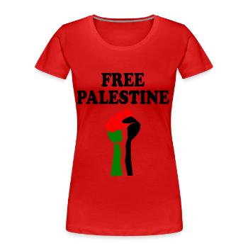 Free palestine - T-shirt bio Premium Femme - rouge - Devant - Mia (176cm)