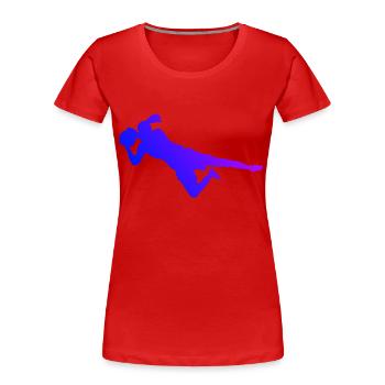 Joueuse de football Gardien de but de football Hommes - T-shirt bio Premium Femme - rouge - Devant - Mia (176cm)