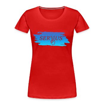Servus, Bayern - Frauen Premium Bio T-Shirt - Rot - Vorne - Mia (176cm)